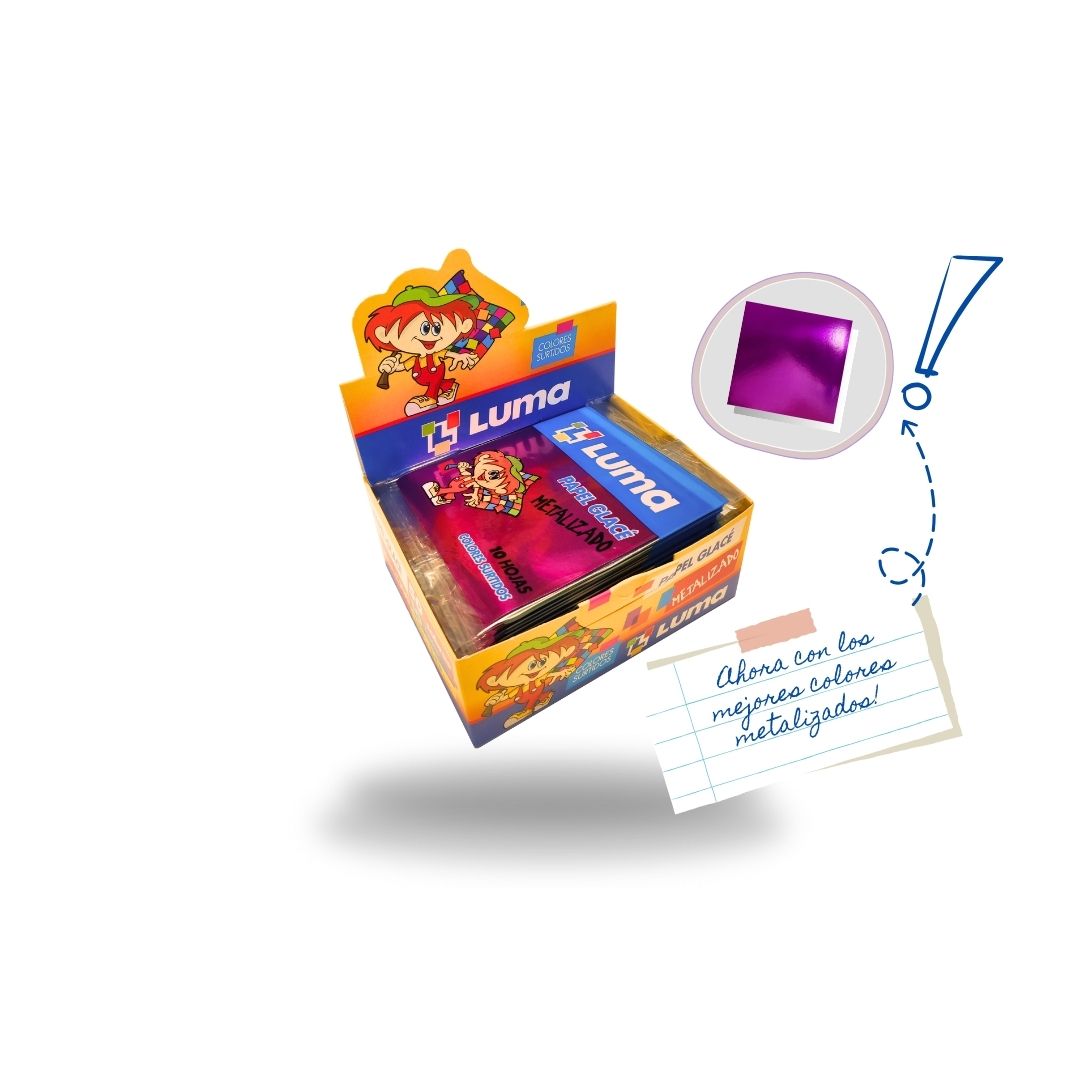 Papel Glacé Metalizado Taco x 200 hojas