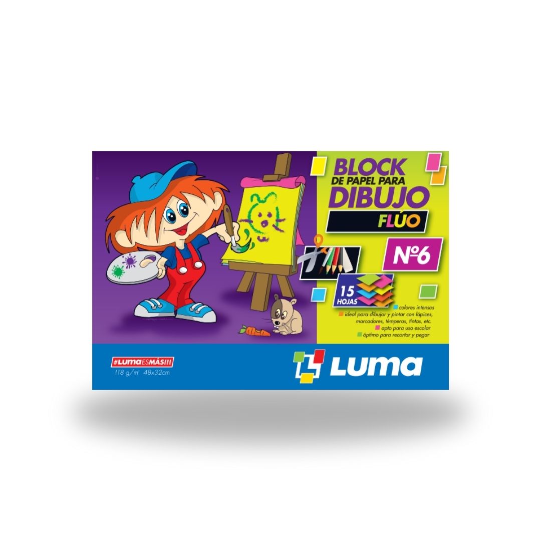 Block de Papel Para Dibujo N° 6 Flúo
