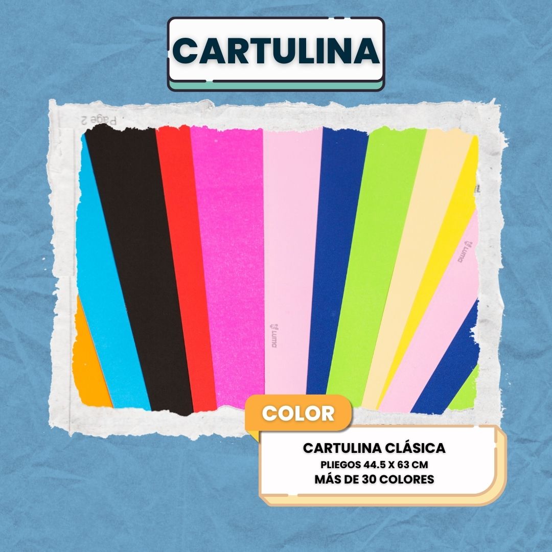 Cartulina Colores Flúo Surtido 44,5 cm x 63 cm