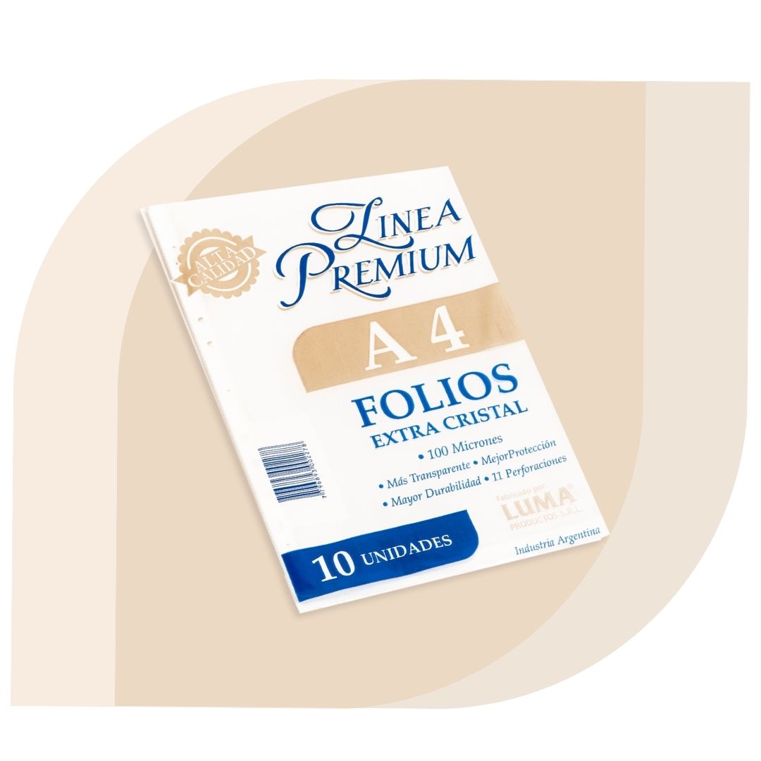 Folio Polipropileno Premium (100 Mic) Oficio x 10 unidades