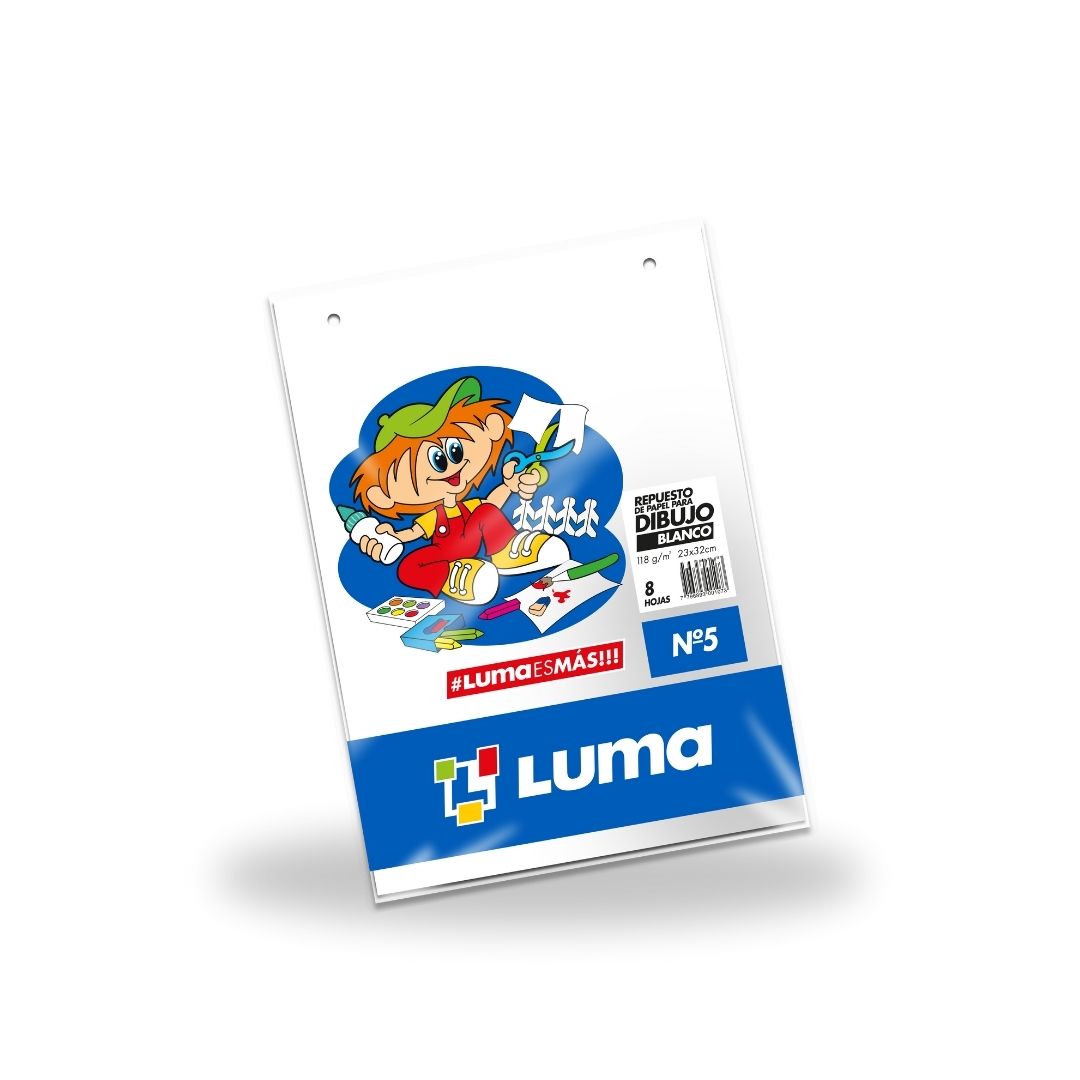 Repuesto Papel de Dibujo N° 5 Blanco - Preforac. Apaisados o Altos